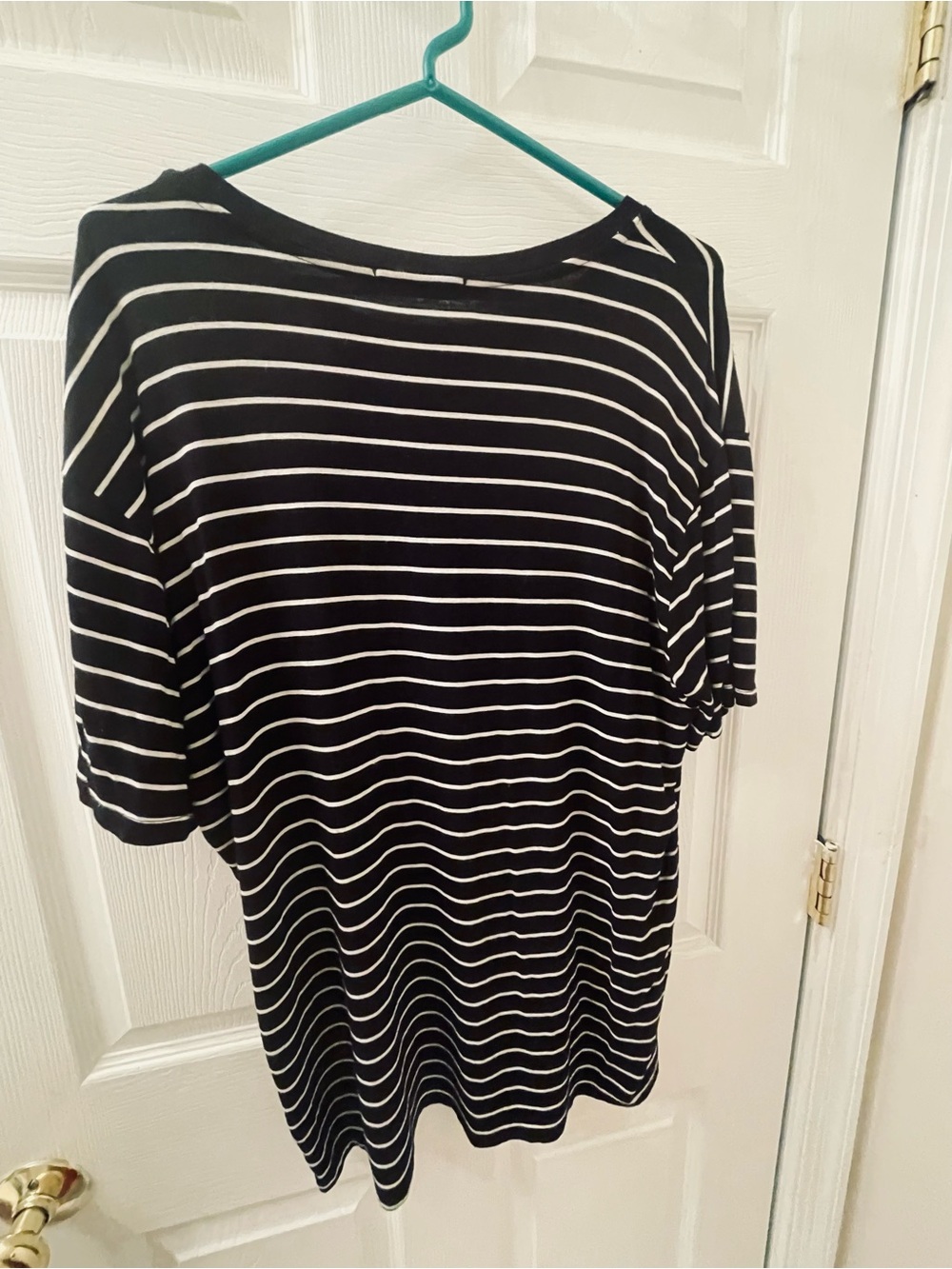 Vintage Black and White Striped Short Sleeve Tee